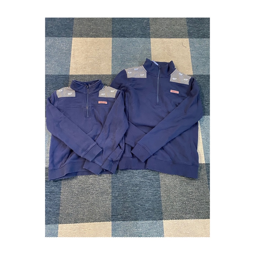Vineyard vines mom size XS and daughter size 7-8 S matching half zips